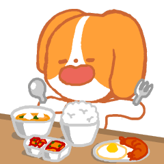 [LINEスタンプ] 食べるのが幸せな子犬、ロコ