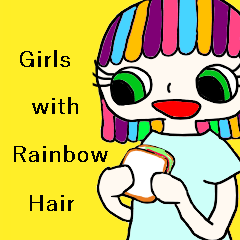 [LINEスタンプ] 虹色の髪の乙女の画像（メイン）