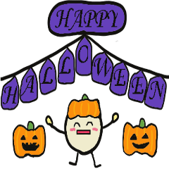 [LINEスタンプ] fluffysan's Halloween 中国語(繁体)版の画像（メイン）