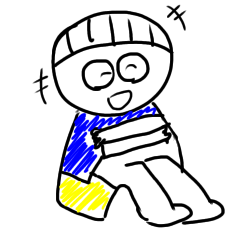 [LINEスタンプ] 体育座りのおぼっちゃん