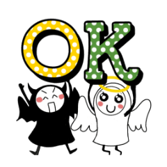 [LINEスタンプ] 天使のてんちゃんと悪魔のまーくん♡基本編