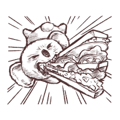 [LINEスタンプ] パン食いちぎるコアラ