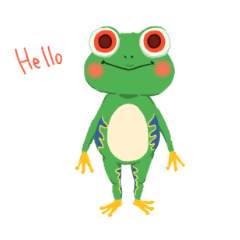 [LINEスタンプ] ぼくアカメアマガエルくん