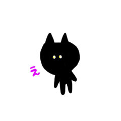 [LINEスタンプ] くろい ねこ。