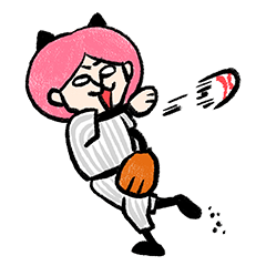 [LINEスタンプ] ボルドーのネコさん - Baseball Edition -