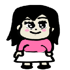 [LINEスタンプ] 長い髪の平凡女性