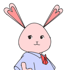 [LINEスタンプ] ハートウサギピンクの画像（メイン）