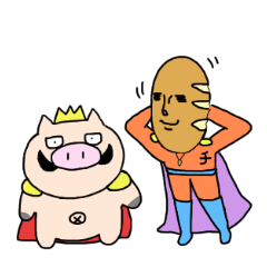 [LINEスタンプ] ブタきんぐとチキぱん