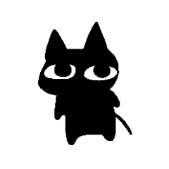 [LINEスタンプ] 黒ネコと白イヌ