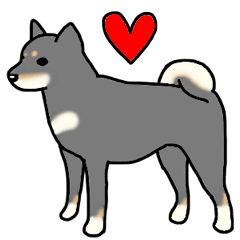 [LINEスタンプ] 犬種別柴犬黒（英語Ver）