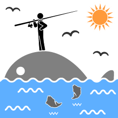 [LINEスタンプ] 釣り好きのためのピクトグラムスタンプの画像（メイン）