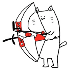 [LINEスタンプ] ねこアーチェリー