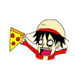 [LINEスタンプ] ONE PIECE 麦わら一味 ピザT描きました
