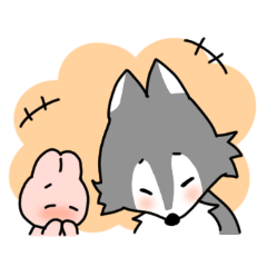 [LINEスタンプ] オオカミくんとウサギちゃん