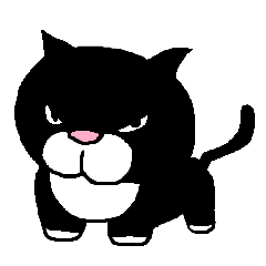 [LINEスタンプ] 目付きがちょっと悪いネコ