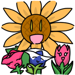 [LINEスタンプ] 花壇のお花たち