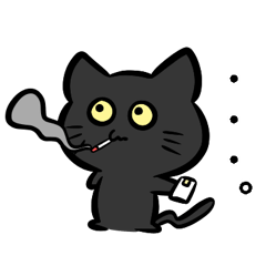 [LINEスタンプ] 見た目も肺も黒い猫の画像（メイン）