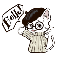 [LINEスタンプ] ねこのベレー君