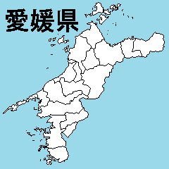 [LINEスタンプ] 愛媛県の市町村地図の画像（メイン）