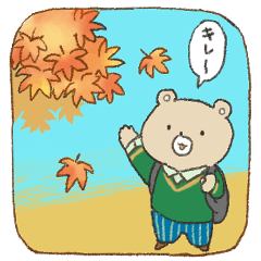 [LINEスタンプ] 秋とハロウィンを楽しむクマのスタンプ