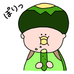 [LINEスタンプ] かっぱくんはきゅうりしか知らない