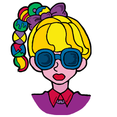 COLORFUL GIRL WITH GLASSES！！