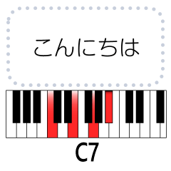 [LINEスタンプ] ピアノコード、歌詞の入力。7 ＆ m7
