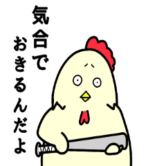 [LINEスタンプ] 起こしたいニワトリ（モーニングコール）