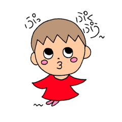 [LINEスタンプ] 赤い服の男の子スタンプ