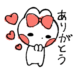 [LINEスタンプ] ゆる～い♪リボンのうさぎちゃん