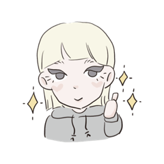 [LINEスタンプ] きんぱつちゃんとうさぎさん