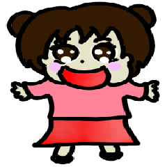 [LINEスタンプ] お団子ヘアーガール