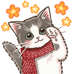[LINEスタンプ] やさしい子猫の動くスタンプ3 〜秋冬〜の画像（メイン）