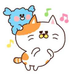 [LINEスタンプ] 黄色い猫と青い犬