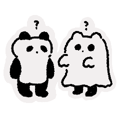 [LINEスタンプ] パンダとおばけちゃん