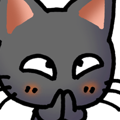 [LINEスタンプ] プチ猫 BIGその1 （黒）