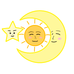 [LINEスタンプ] お月様と太陽さん