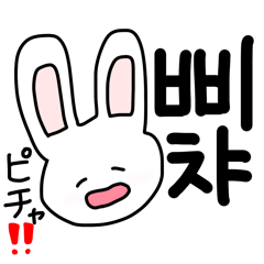 [LINEスタンプ] 韓国語が話せるうさぎ"ピチャ‼️"