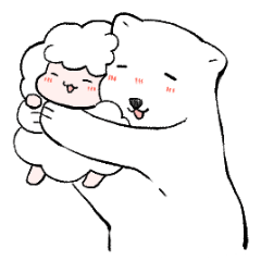 [LINEスタンプ] ひつじさんとしろくまさん