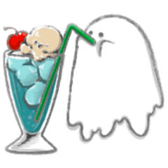 [LINEスタンプ] ふくふくおばけ