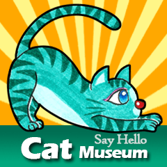 [LINEスタンプ] 猫博物館 - Say Hello (En)