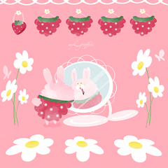 [LINEスタンプ] キュートなうさいちご