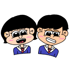 [LINEスタンプ] 高校生カップル