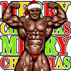 [LINEスタンプ] 強面筋肉 年末年始 冬クリスマス お正月