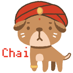 [LINEスタンプ] インドのパリア犬、チャイくん