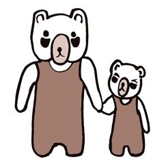 [LINEスタンプ] 黒い瞳の白いクマ