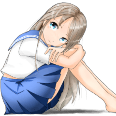 [LINEスタンプ] 萌え 女子高生 スタンプ English ver