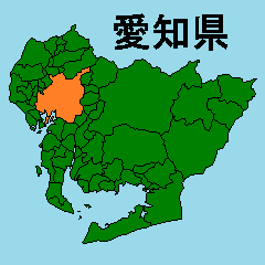 [LINEスタンプ] 拡大する愛知県の市町村地図の画像（メイン）
