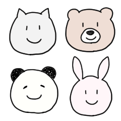 [LINEスタンプ] ウサギとネコとクマとパンダと私。