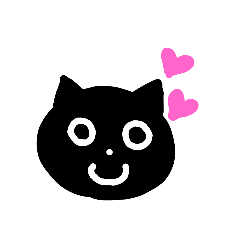[LINEスタンプ] くろねこの顔
